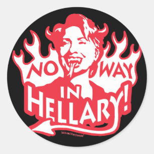 No Way in Hellary Classic Round Sticker