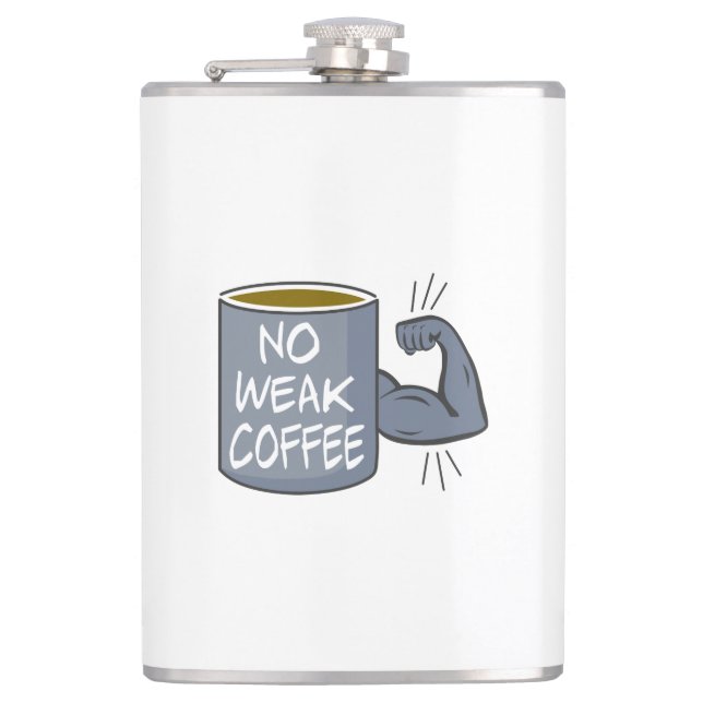 No Weak Coffee Hip Flask (Front)