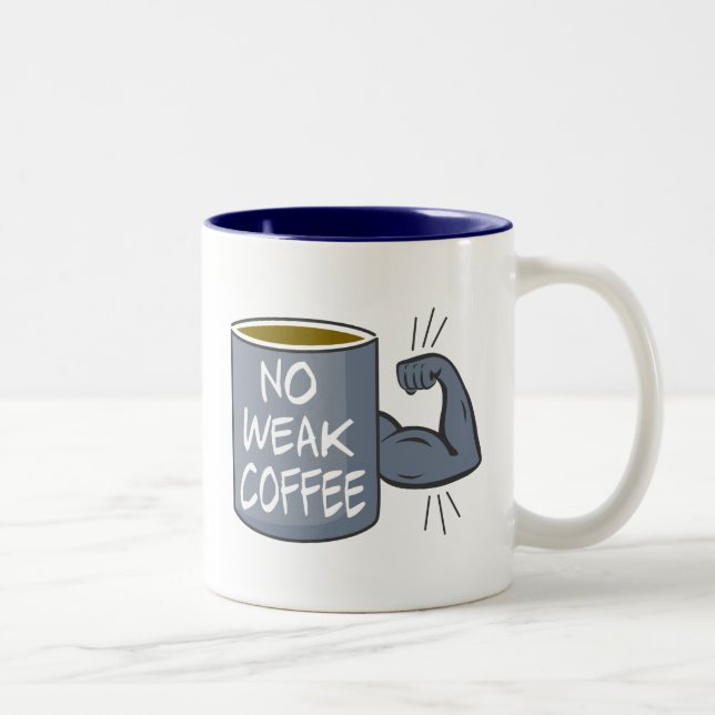 No Weak Coffee Two-Tone Coffee Mug (Right)