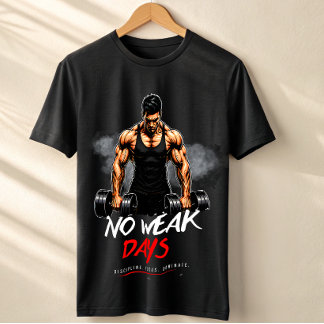 No Weak Days Gym T-Shirt – Savage Workout 