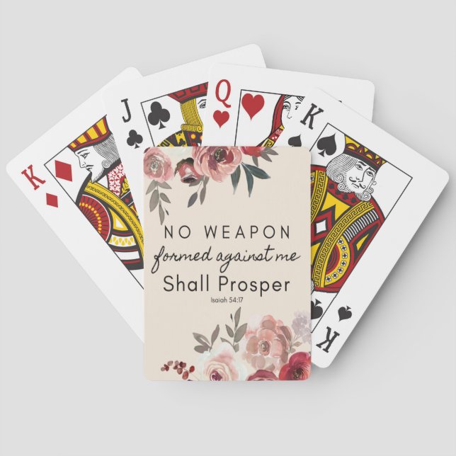 No Weapon Formed Against Me Playing Cards (Back)