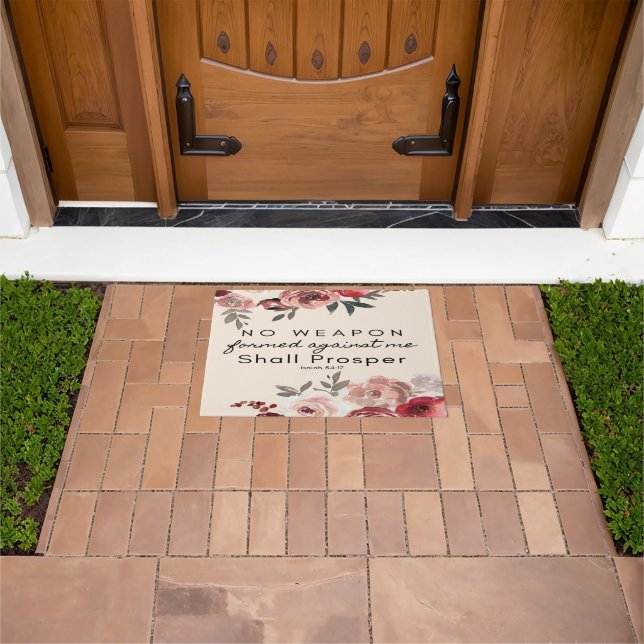 No Weapon Formed Against Me Shall Prosper Doormat (Outdoor)