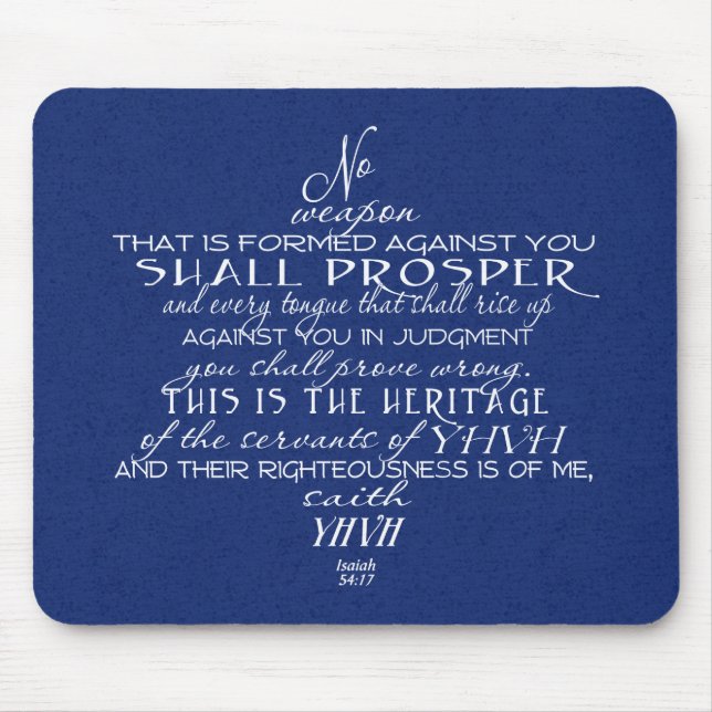 No Weapon Star of David Blue Mouse Pad (Front)