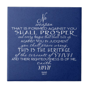 No Weapon Star of David Blue Tile