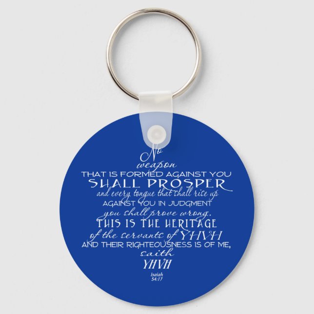 No Weapon Star of David Key Ring (Front)