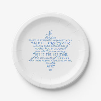 No Weapon Star of David Paper Plate