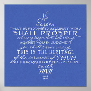 No Weapon Star of David Poster