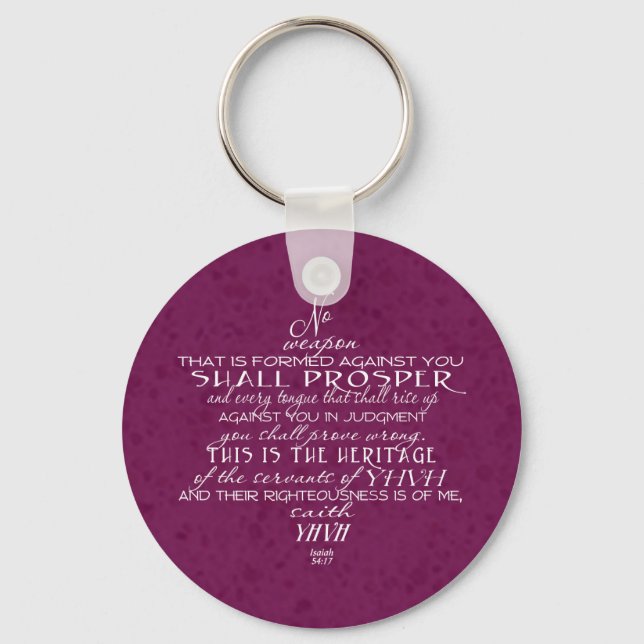 No Weapon Star of David Wine Key Ring (Front)