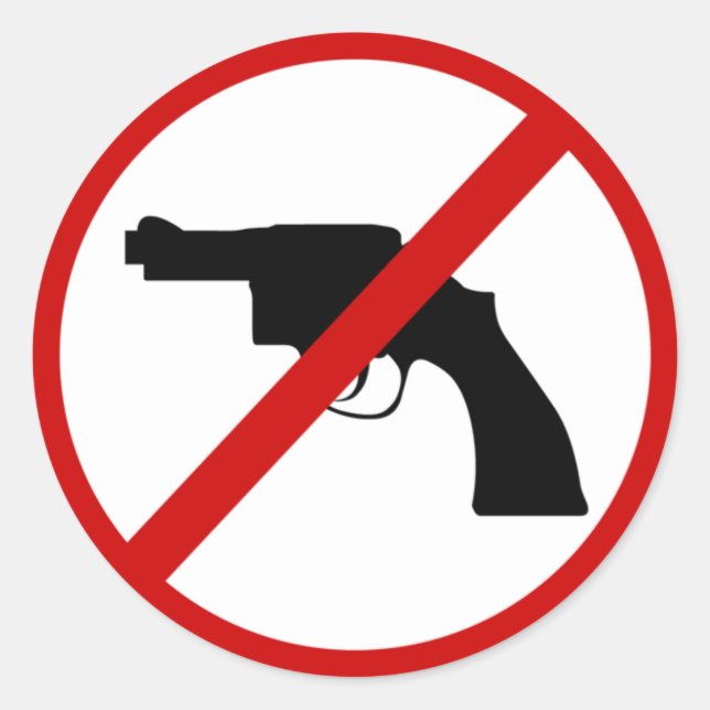No weapons classic round sticker (Front)
