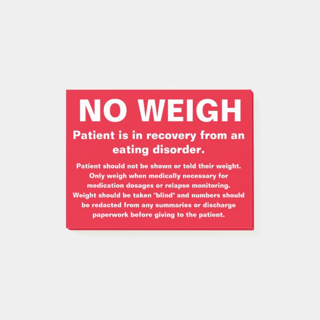 No Weigh Note (Front)