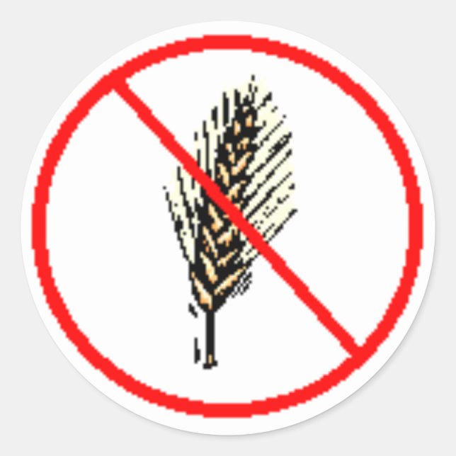 NO WHEAT CLASSIC ROUND STICKER (Front)
