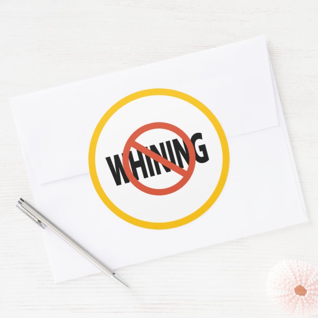 No Whining Marigold Ring Classic Round Sticker (Envelope)