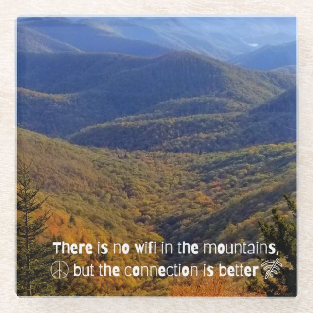 No WIFI Glass Coaster (Front)