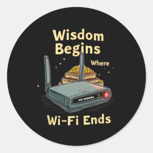 No Wifi Read Books Instead - Funny Back To School Classic Round Sticker