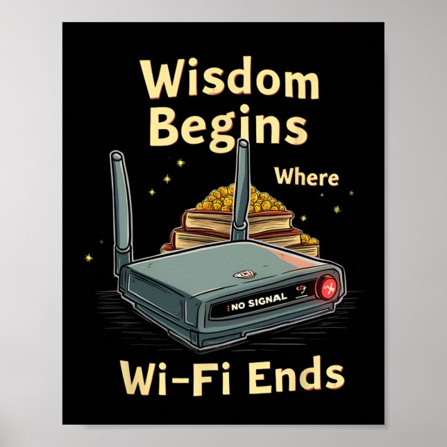 No Wifi Read Books Instead - Funny Back To School  Poster (Front)