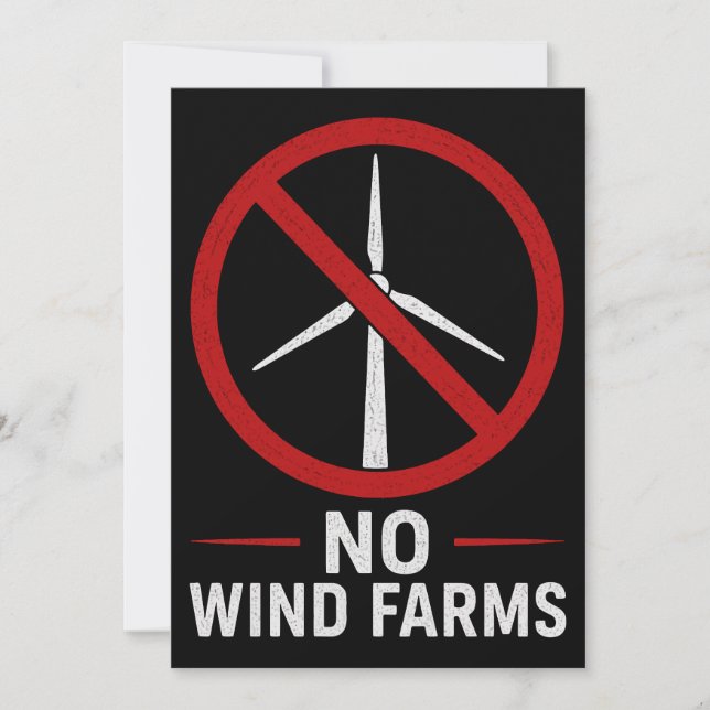No Wind Farms - No Wind Turbines Invitation (Front)