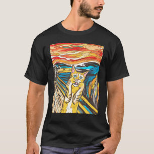No Words Just Screaming Cat Landscape Painting T-Shirt