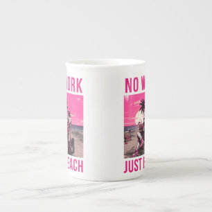 No Work Just Beach Bone China Mug