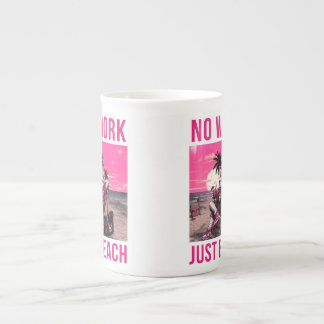 No Work Just Beach Bone China Mug
