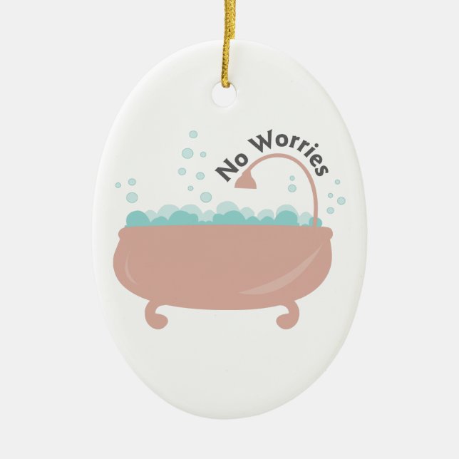 No Worries Ceramic Tree Decoration (Front)