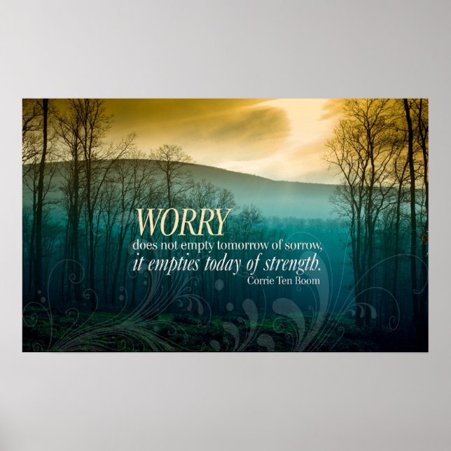 No Worries inspirational poster print (Front)