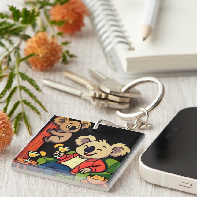 No Worries, Just Sips Key Ring (Front Right)