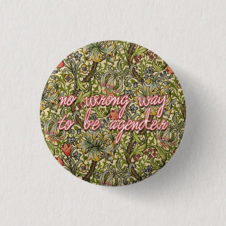 no wrong way to be agender 3 cm round badge