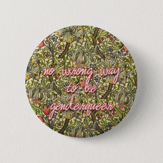 no wrong way to be genderqueer 6 cm round badge (Front)