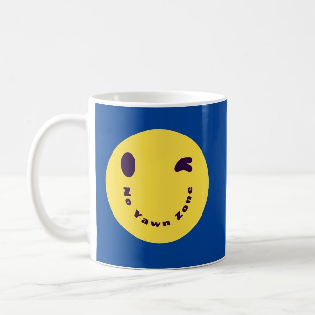 No Yawn Zone Blue Mug (Left)