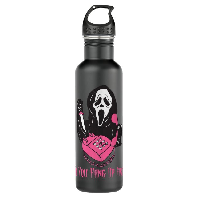 No You Hang Up First Ghostface Calling Halloween P 710 Ml Water Bottle (Front)