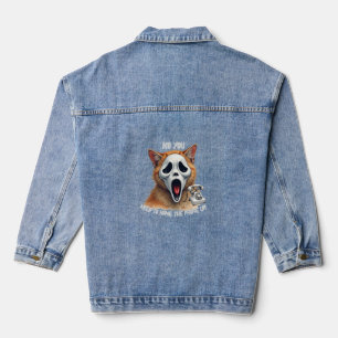 No You Need To Hang Phone Up Scream Denim Jacket