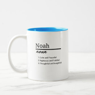 Noah, Boy Personalised Name Definition Two-Tone Coffee Mug