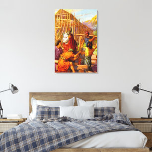 Noah Builds the Ark Genesis 6 Canvas Print