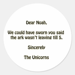 Noah Classic Round Sticker