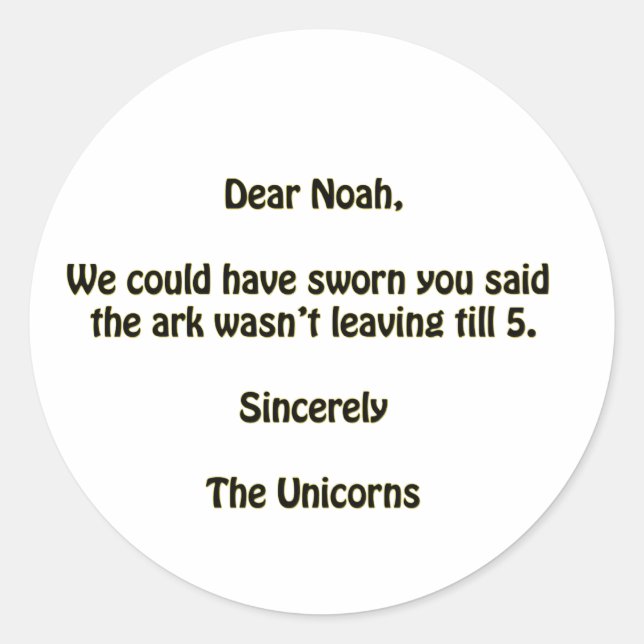 Noah Classic Round Sticker (Front)