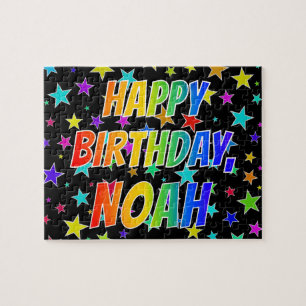 "NOAH" First Name, Fun "HAPPY BIRTHDAY" Jigsaw Puzzle