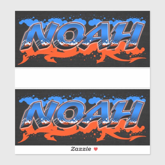 Noah First Name Graffiti Sticker (Sheet)