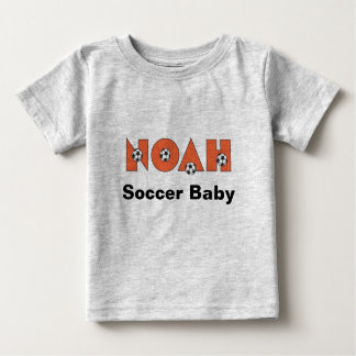 Noah in Soccer Orange Baby T-Shirt