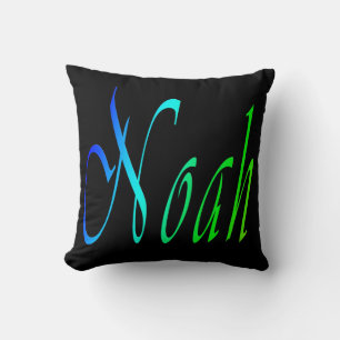 Noah, Name, Logo, Black Throw Cushion