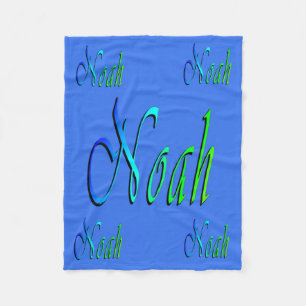 Noah, Name, Logo, Small Blue Fleece Blanket.