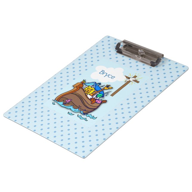 Noah’s Ark Baptism, Boy Blue Clipboard (Angled)
