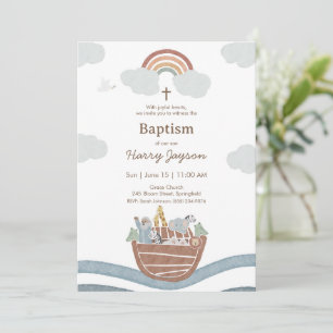 Noah’s Ark Baptism Invitation