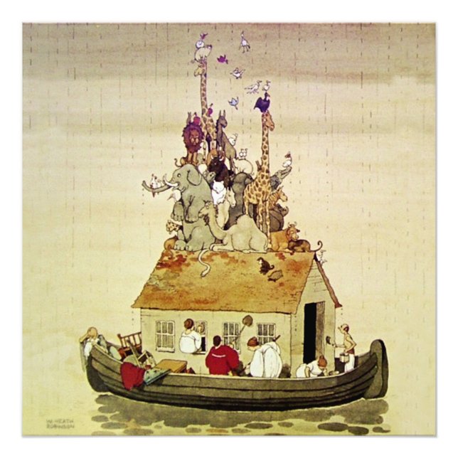 “Noah’s Ark” by W Heath Robinson Photo Print (Front)