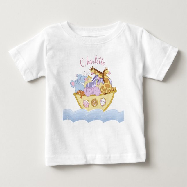Noah’s Ark personalised name Baby Bodysuit (Front)