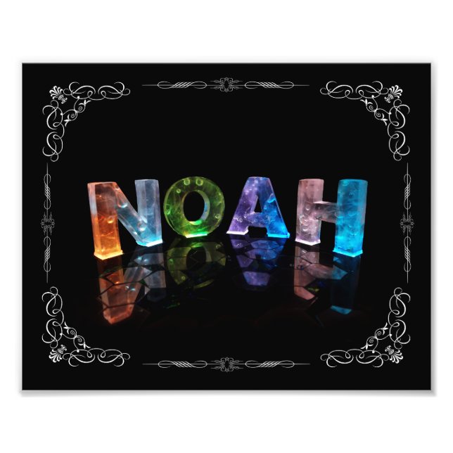 Noah  - The Name Noah in 3D Lights (Photograph) Photo Print (Front)