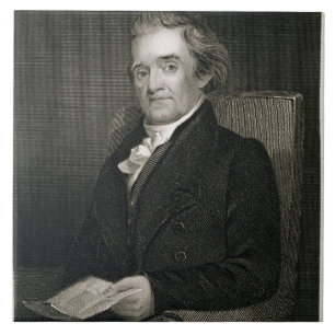 Noah Webster (1758-1843) engraved by Frederick W. Ceramic Tile