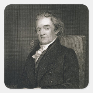 Noah Webster (1758-1843) engraved by Frederick W. Square Sticker