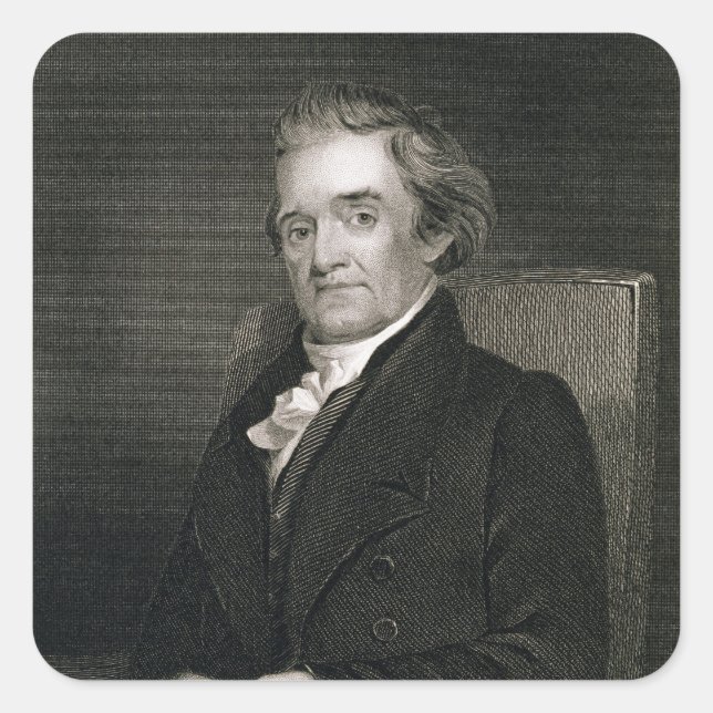 Noah Webster (1758-1843) engraved by Frederick W. Square Sticker (Front)
