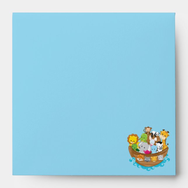 Noah's Ark | Baby Animals | Square Invitation Envelope (Front)