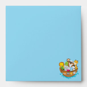 Noah's Ark Baby Animals Square Invitation Envelope